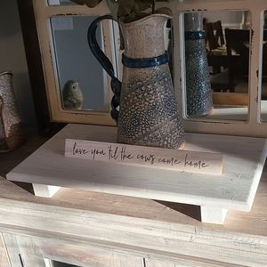 Farmhouse style white wash table riser